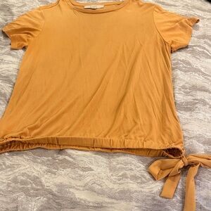 Loft Lightweight Mustard Tie-Hem Women's Top